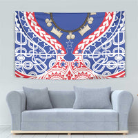 Austral Islands Tapestry Tuhaa Pae Penu Stars Necklace Red - Polynesian Pride