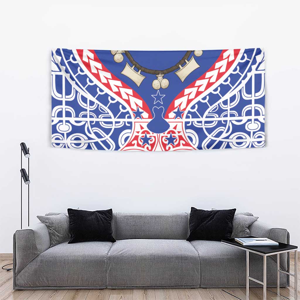 Austral Islands Tapestry Tuhaa Pae Penu Stars Necklace Red - Polynesian Pride