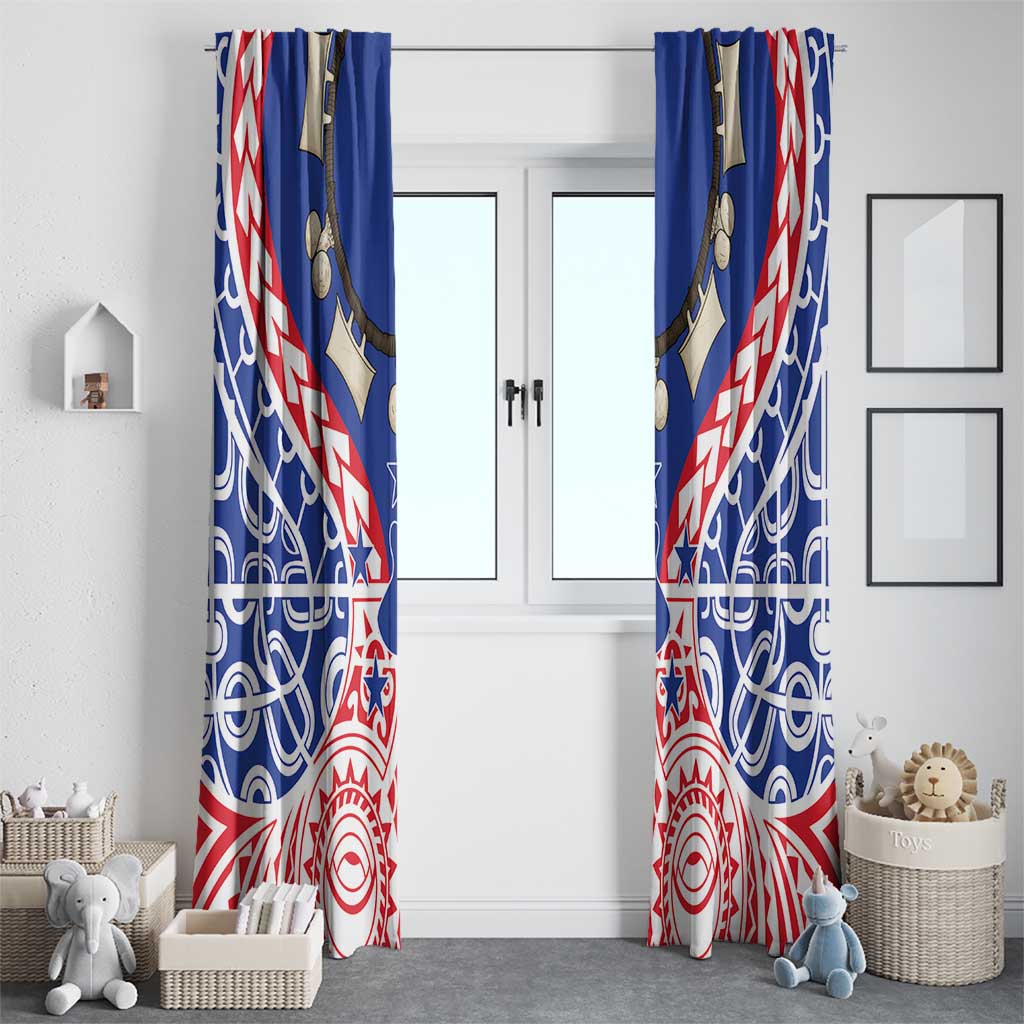 Austral Islands Window Curtain Tuhaa Pae Penu Stars Necklace Red - Polynesian Pride