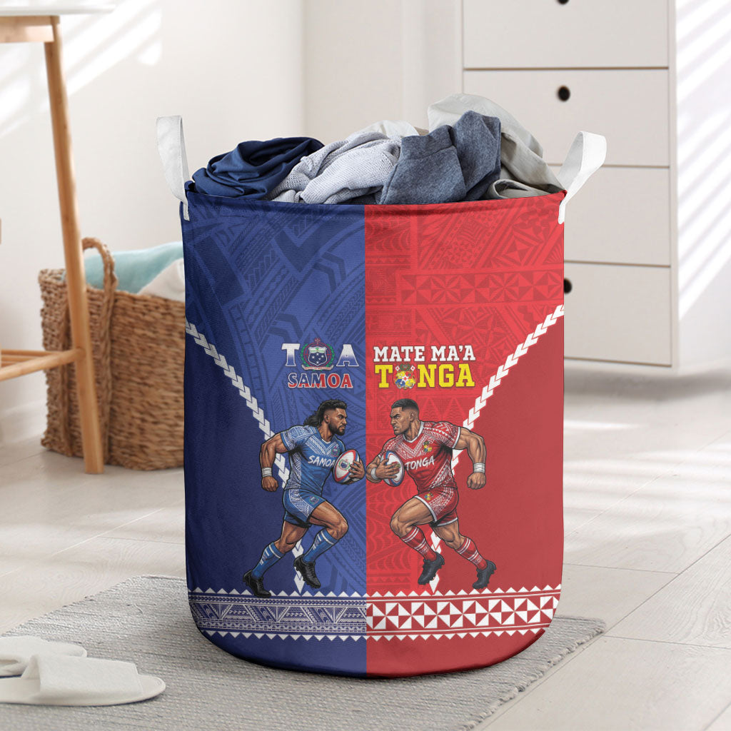 Toa Samoa Mate Ma'a Tonga Rugby Together Laundry Basket LT14 Multicolor - Polynesian Pride
