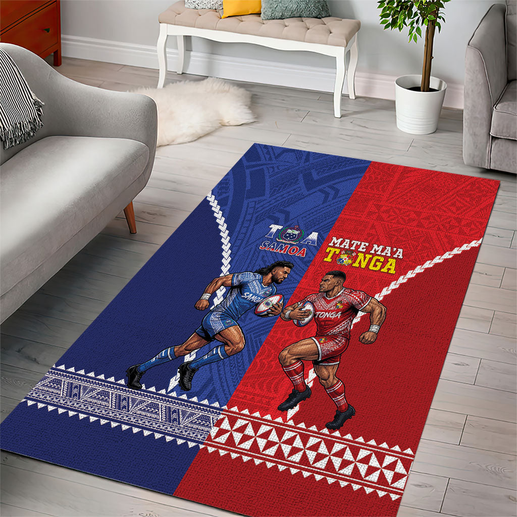 Toa Samoa Mate Ma'a Tonga Rugby Together Area Rug LT14 - Polynesian Pride
