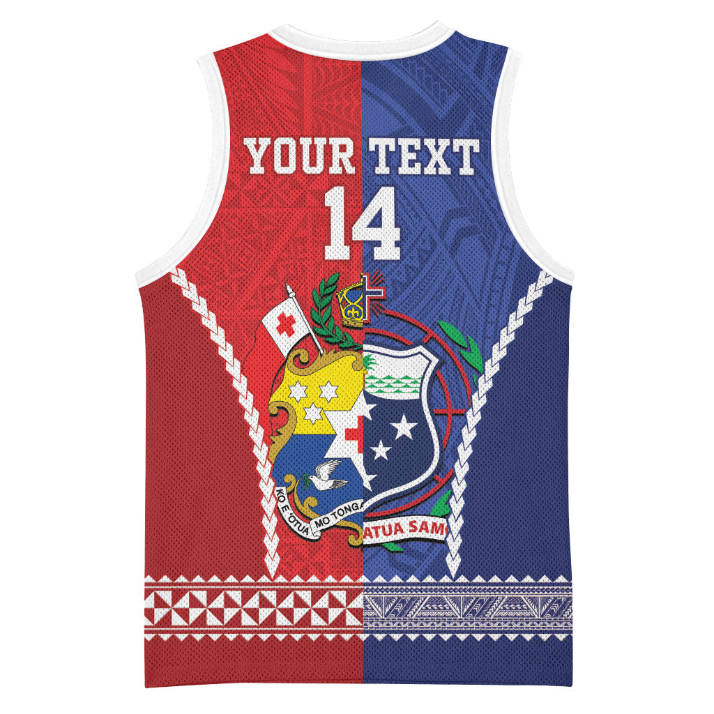 Toa Samoa Mate Ma'a Tonga Rugby Together Custom Basketball Jersey LT14 - Polynesian Pride