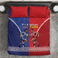 Toa Samoa Mate Ma'a Tonga Rugby Together Bedding Set LT14 Multicolor - Polynesian Pride
