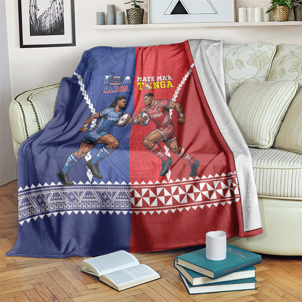 Toa Samoa Mate Ma'a Tonga Rugby Together Blanket LT14 Multicolor - Polynesian Pride