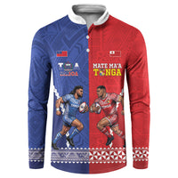 Toa Samoa Mate Ma'a Tonga Rugby Together Custom Button Sweatshirt LT14 Multicolor - Polynesian Pride