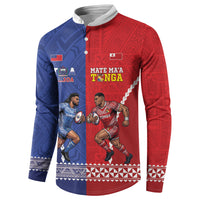 Toa Samoa Mate Ma'a Tonga Rugby Together Custom Button Sweatshirt LT14 - Polynesian Pride