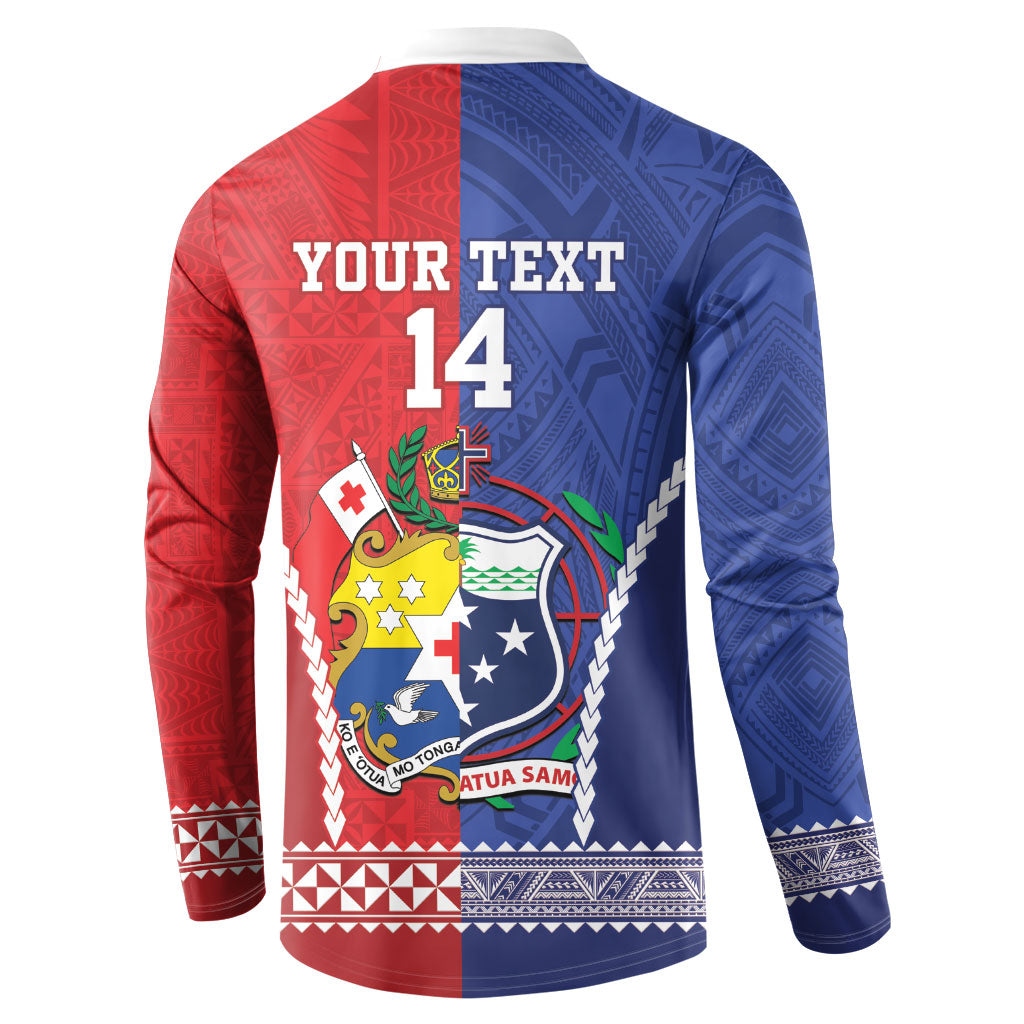 Toa Samoa Mate Ma'a Tonga Rugby Together Custom Button Sweatshirt LT14 - Polynesian Pride
