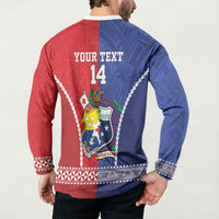 Toa Samoa Mate Ma'a Tonga Rugby Together Custom Button Sweatshirt LT14 - Polynesian Pride