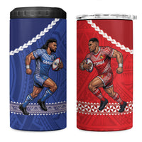 Toa Samoa Mate Ma'a Tonga Rugby Together 4 in 1 Can Cooler Tumbler LT14 One Size: 16 oz Multicolor - Polynesian Pride