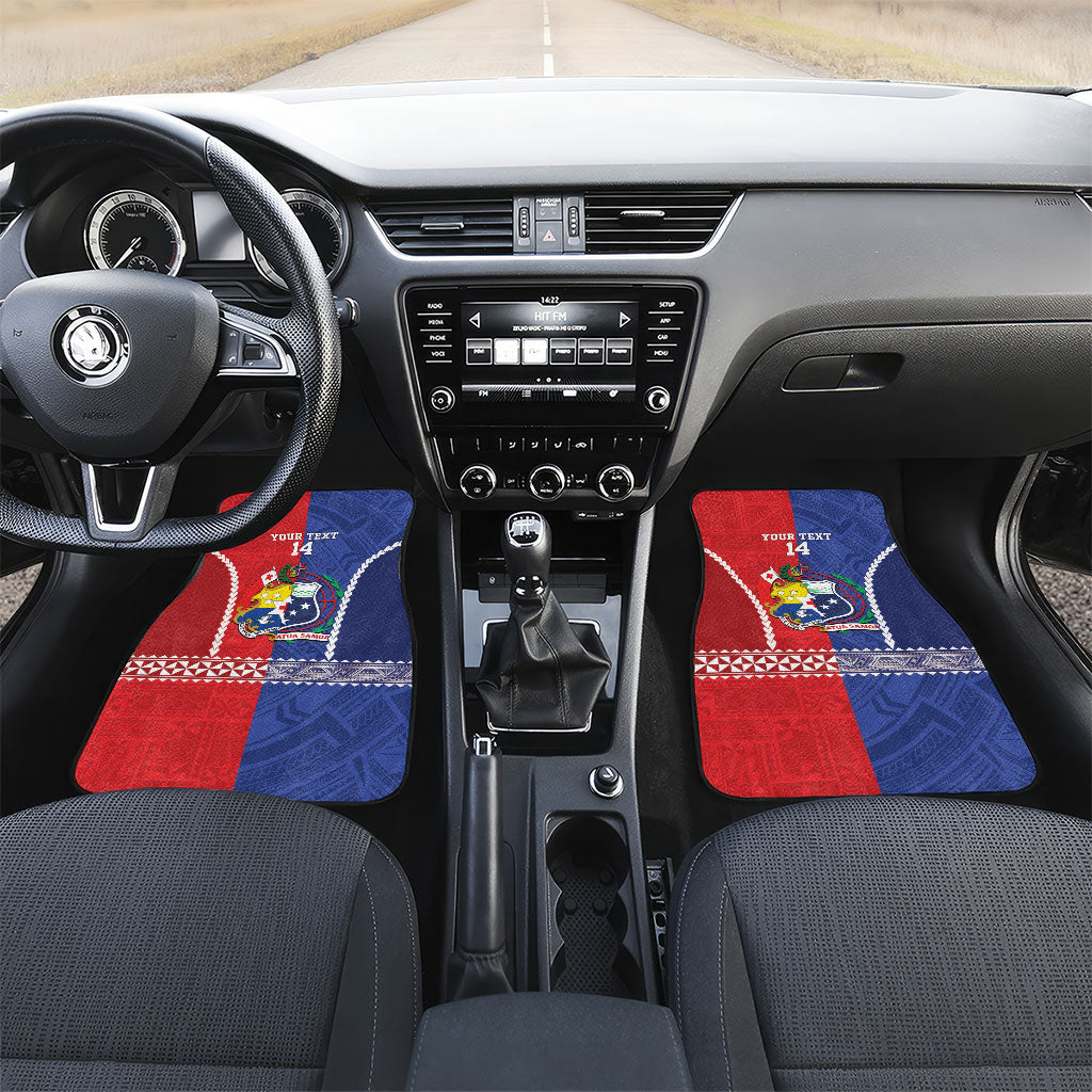 Toa Samoa Mate Ma'a Tonga Rugby Together Custom Car Mats LT14 Set 2pcs - Front Multicolor - Polynesian Pride