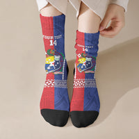 Toa Samoa Mate Ma'a Tonga Rugby Together Custom Crew Socks LT14 Crew Socks Multicolor - Polynesian Pride