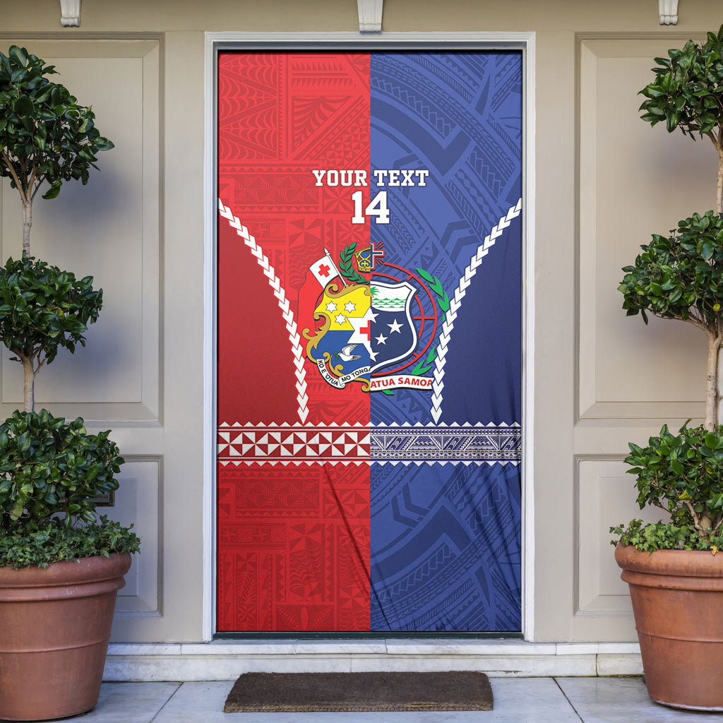 Toa Samoa Mate Ma'a Tonga Rugby Together Custom Door Cover LT14 Multicolor - Polynesian Pride