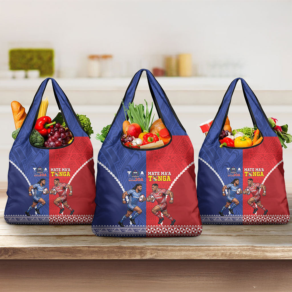 Toa Samoa Mate Ma'a Tonga Rugby Together Grocery Bag LT14 3-pack One Size Multicolor - Polynesian Pride