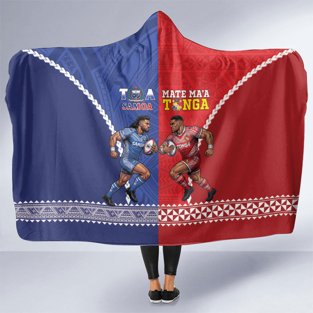 Toa Samoa Mate Ma'a Tonga Rugby Together Hooded Blanket LT14 One Size Multicolor - Polynesian Pride