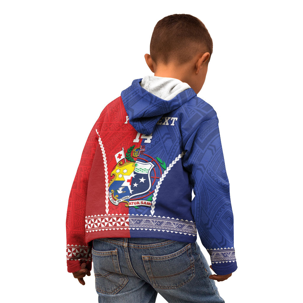 Toa Samoa Mate Ma'a Tonga Rugby Together Custom Kid Hoodie LT14 - Polynesian Pride