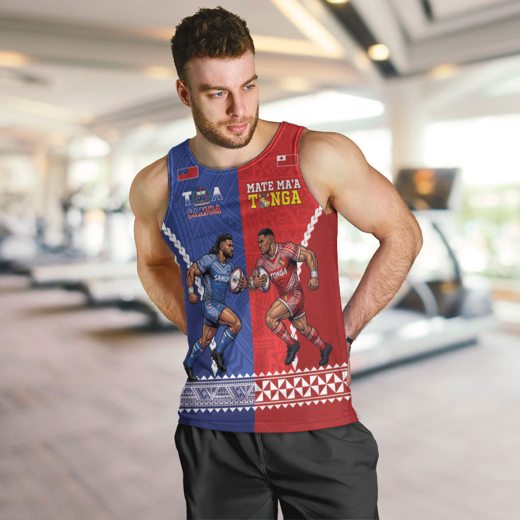 Toa Samoa Mate Ma'a Tonga Rugby Together Custom Men Tank Top LT14 Multicolor - Polynesian Pride