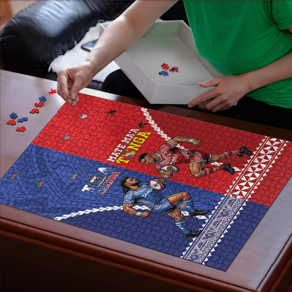 Toa Samoa Mate Ma'a Tonga Rugby Together Puzzle LT14 - Polynesian Pride