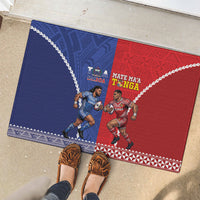 Toa Samoa Mate Ma'a Tonga Rugby Together Rubber Doormat LT14 - Polynesian Pride