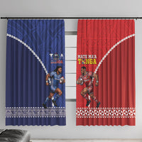 Toa Samoa Mate Ma'a Tonga Rugby Together Window Curtain LT14 With Hooks Multicolor - Polynesian Pride