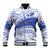 Personalised Samoa St Josephs College Baseball Jacket Marist Brothers Samoan Pattern LT14 Unisex Blue - Polynesian Pride