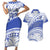 Personalised Samoa St Josephs College Couples Matching Short Sleeve Bodycon Dress and Hawaiian Shirt Marist Brothers Samoan Pattern LT14 Blue - Polynesian Pride