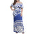 Personalised Samoa St Josephs College Family Matching Off Shoulder Maxi Dress and Hawaiian Shirt Marist Brothers Samoan Pattern LT14 Mom's Dress Blue - Polynesian Pride