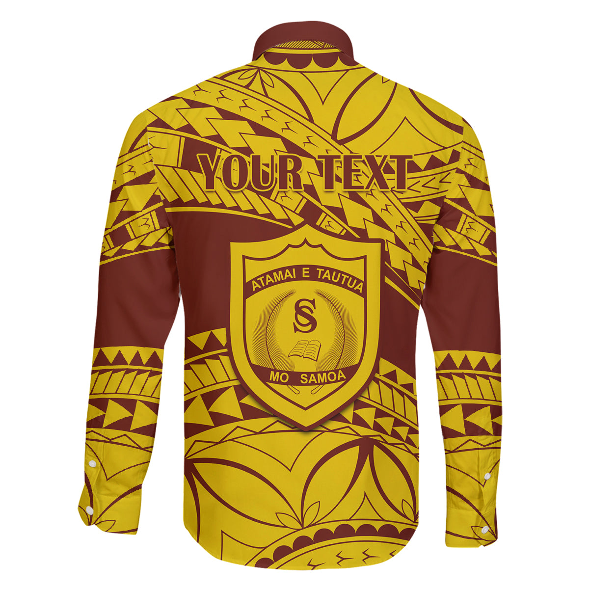 Personalised Samoa College Family Matching Off Shoulder Short Dress and Hawaiian Shirt Samoan Pattern LT14 - Polynesian Pride