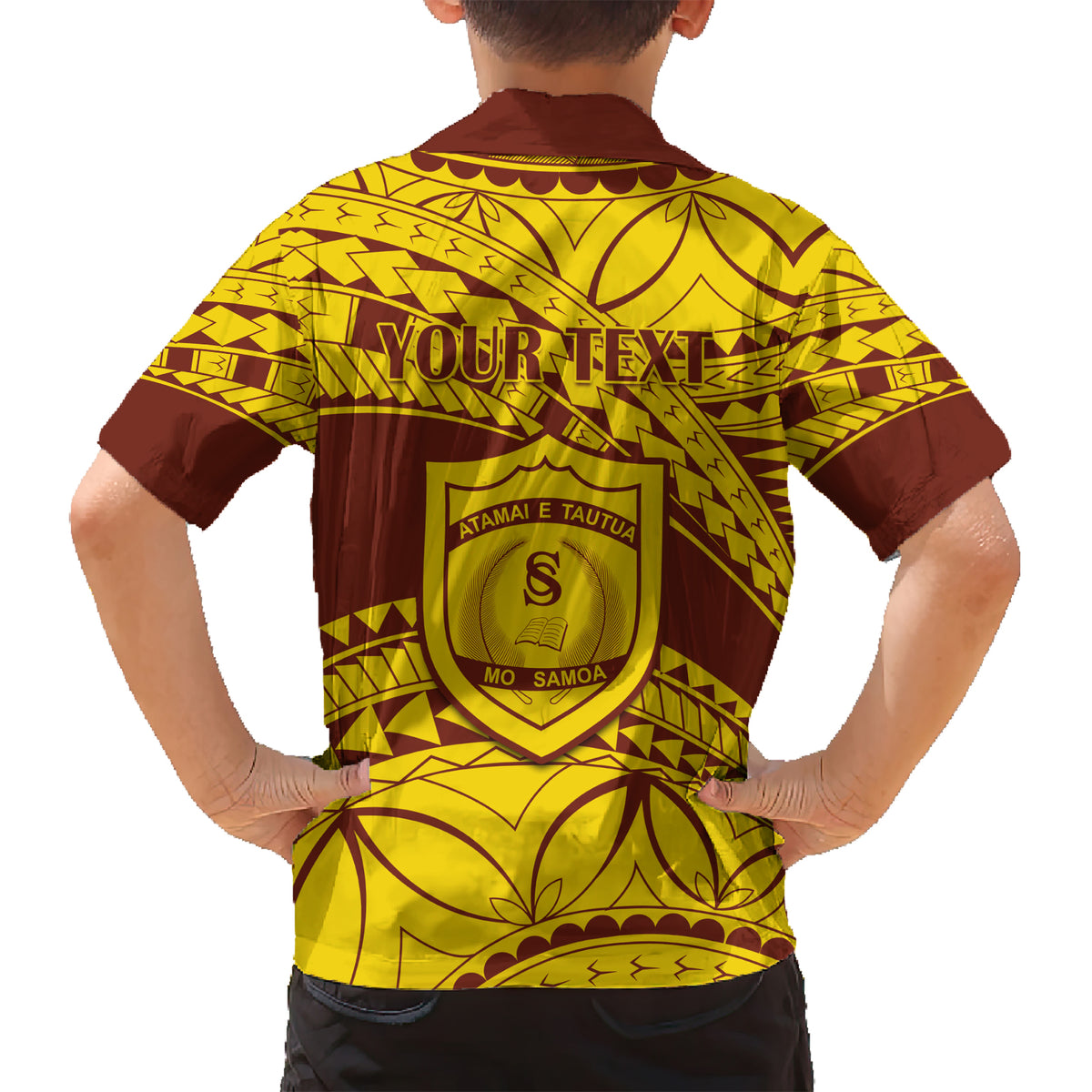 Personalised Samoa College Kid Hawaiian Shirt Samoan Pattern LT14 - Polynesian Pride