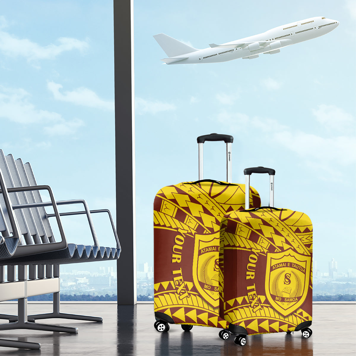 Personalised Samoa College Luggage Cover Samoan Pattern LT14 - Polynesian Pride
