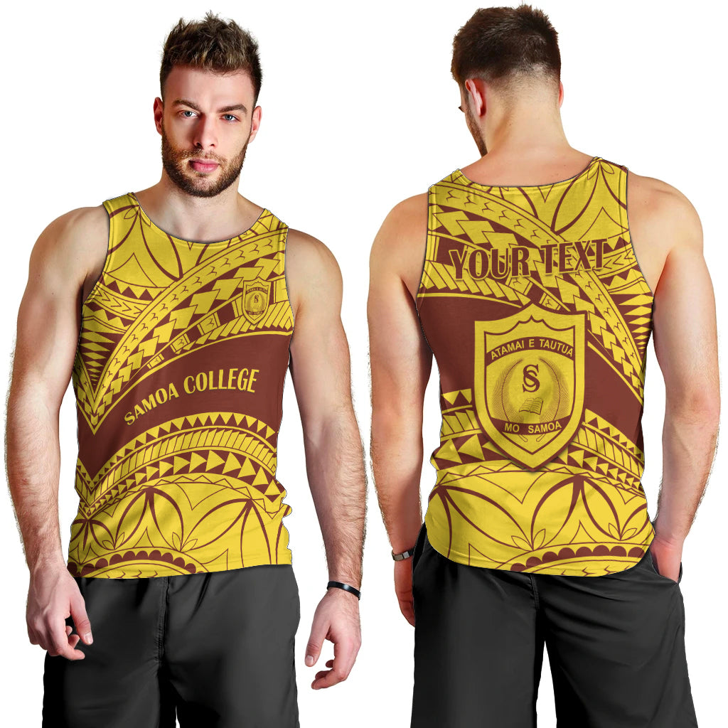 Personalised Samoa College Men Tank Top Samoan Pattern LT14 - Polynesian Pride