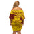 Personalised Samoa College Off Shoulder Short Dress Samoan Pattern LT14 - Polynesian Pride