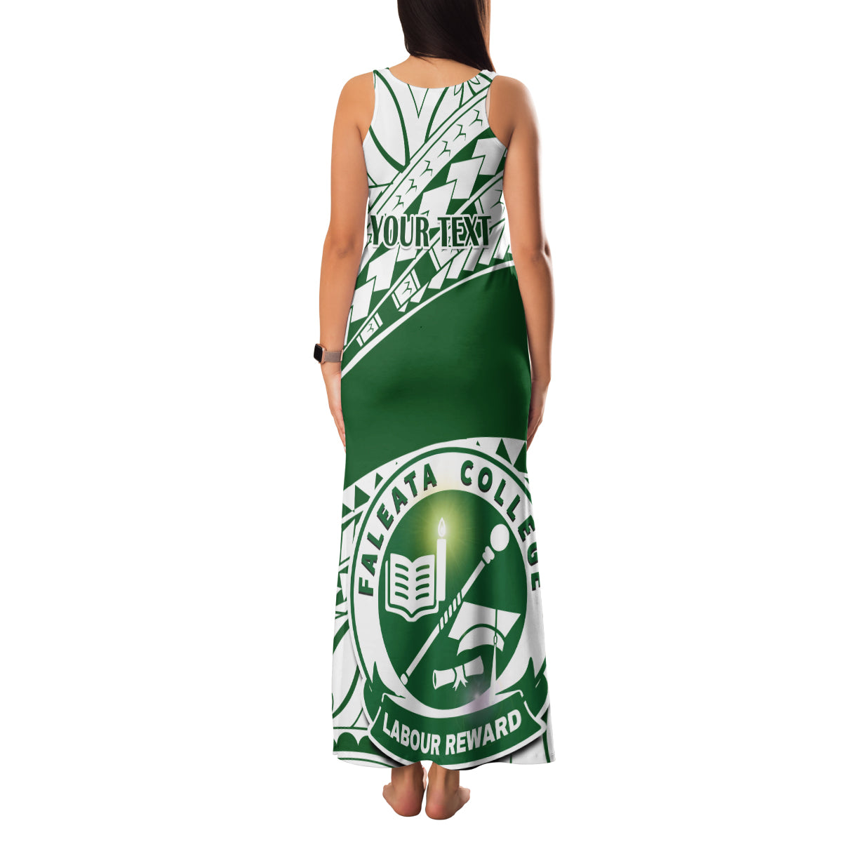 Personalised Samoa Faleata College Family Matching Tank Maxi Dress and Hawaiian Shirt Samoan Pattern LT14 - Polynesian Pride