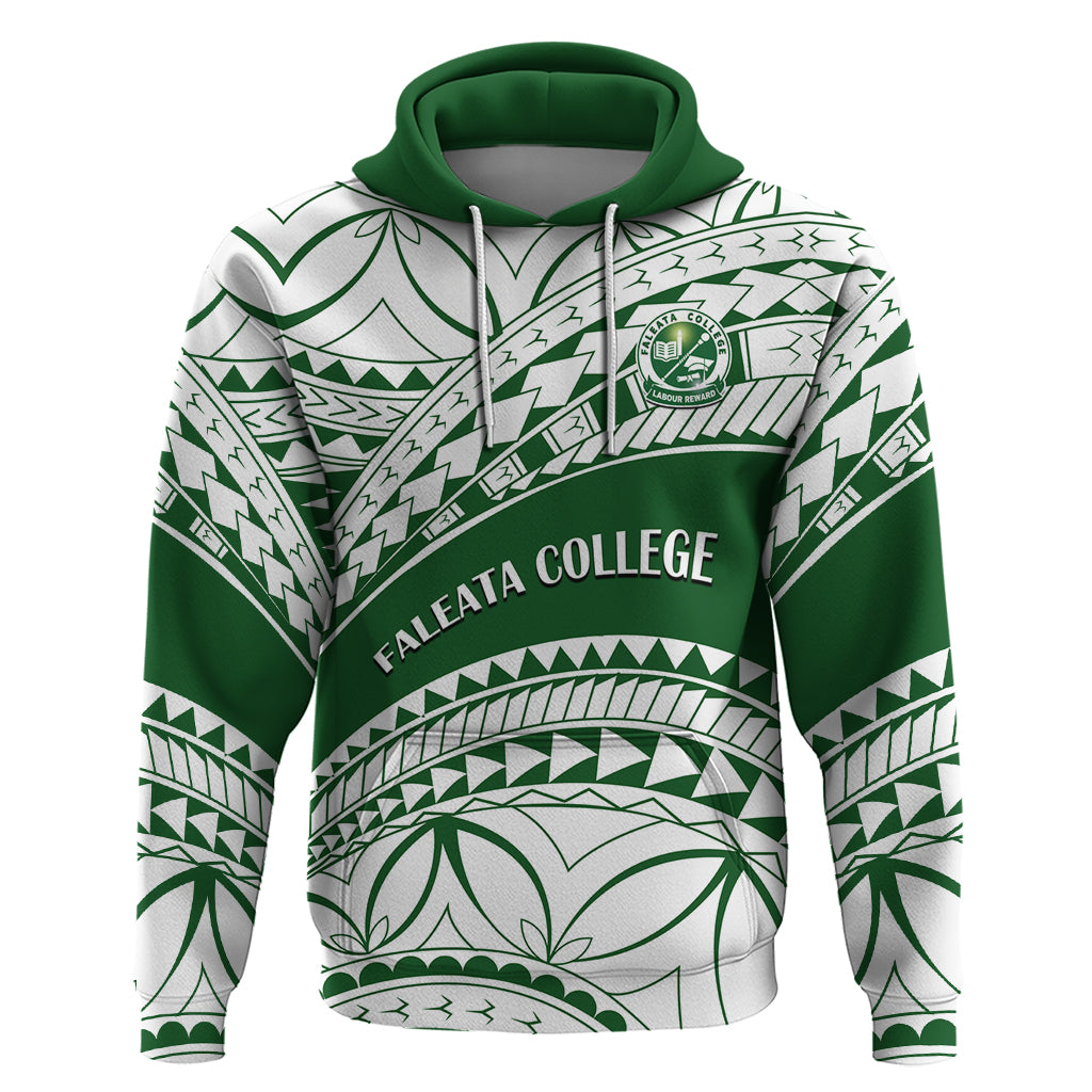 Personalised Samoa Faleata College Hoodie Samoan Pattern LT14 Green - Polynesian Pride