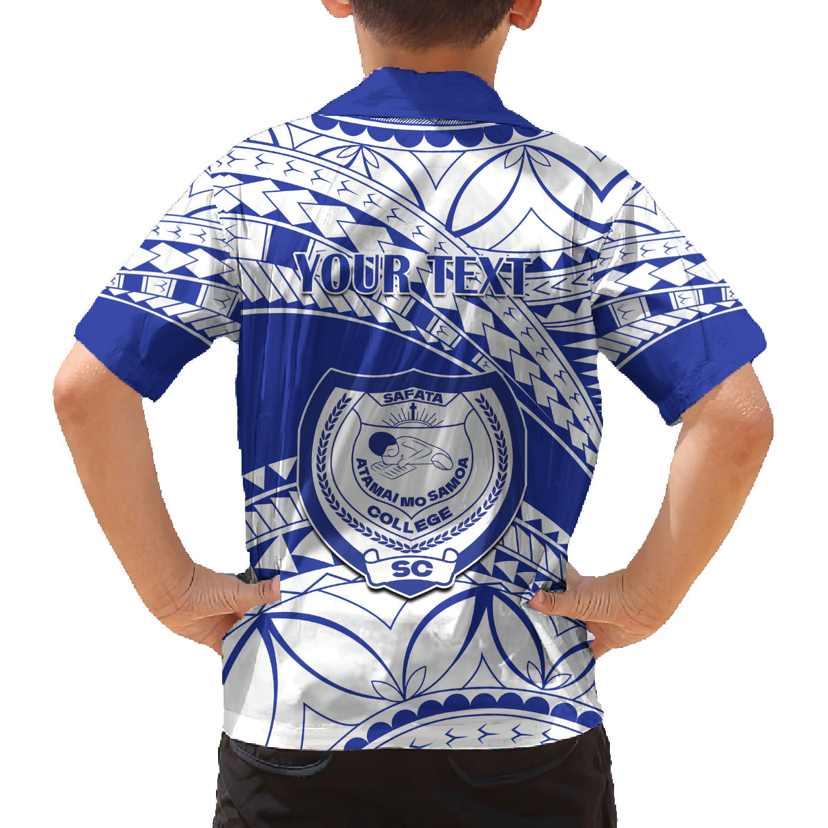 Personalised Samoa Safata College Family Matching Tank Maxi Dress and Hawaiian Shirt Samoan Pattern LT14 - Polynesian Pride