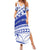 Personalised Samoa Safata College Summer Maxi Dress Samoan Pattern LT14 Women Blue - Polynesian Pride