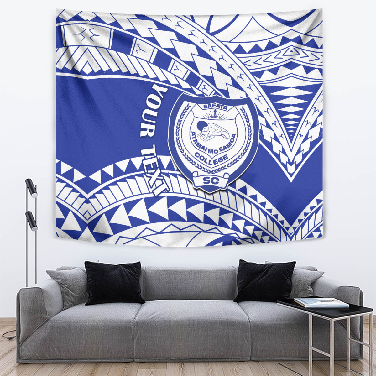 Personalised Samoa Safata College Tapestry Samoan Pattern LT14 - Polynesian Pride