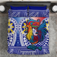 Philippines Bedding Set Filipino Sarimanok With Polynesian Tattoo LT14 Blue - Polynesian Pride
