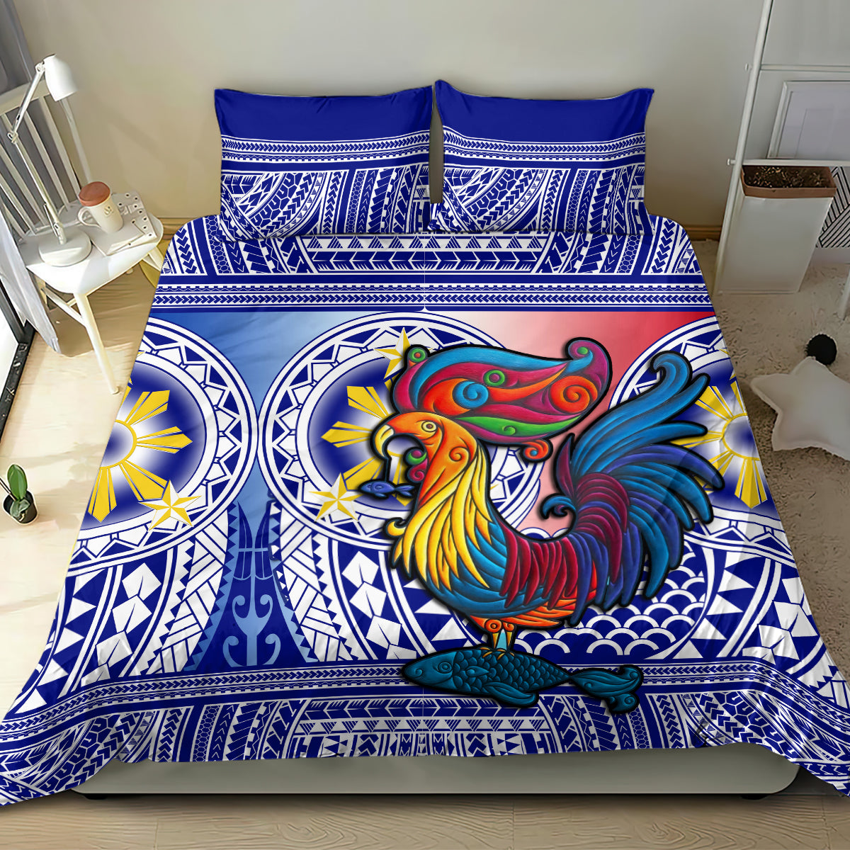 Philippines Bedding Set Filipino Sarimanok With Polynesian Tattoo LT14 - Polynesian Pride