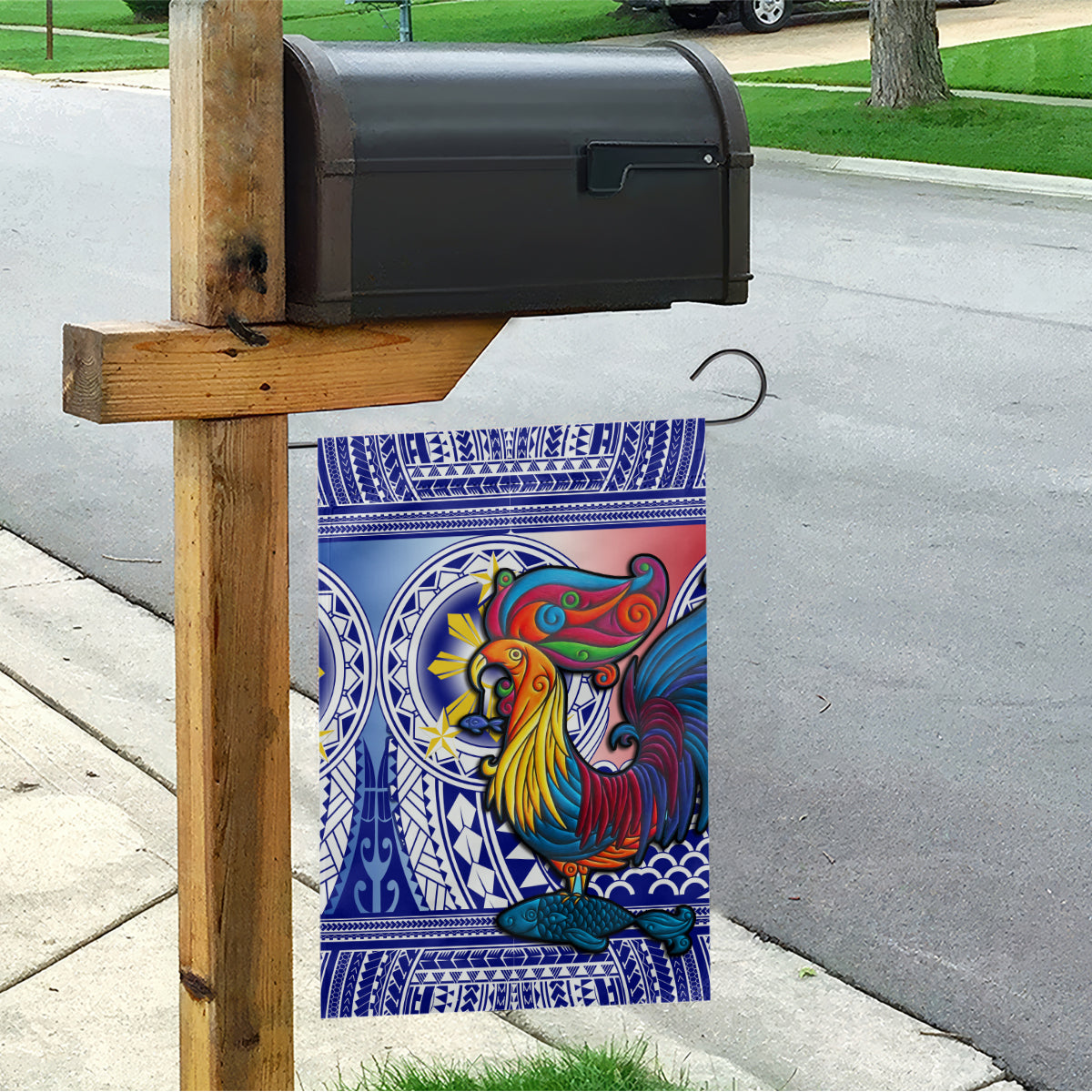 Philippines Garden Flag Filipino Sarimanok With Polynesian Tattoo LT14 - Polynesian Pride