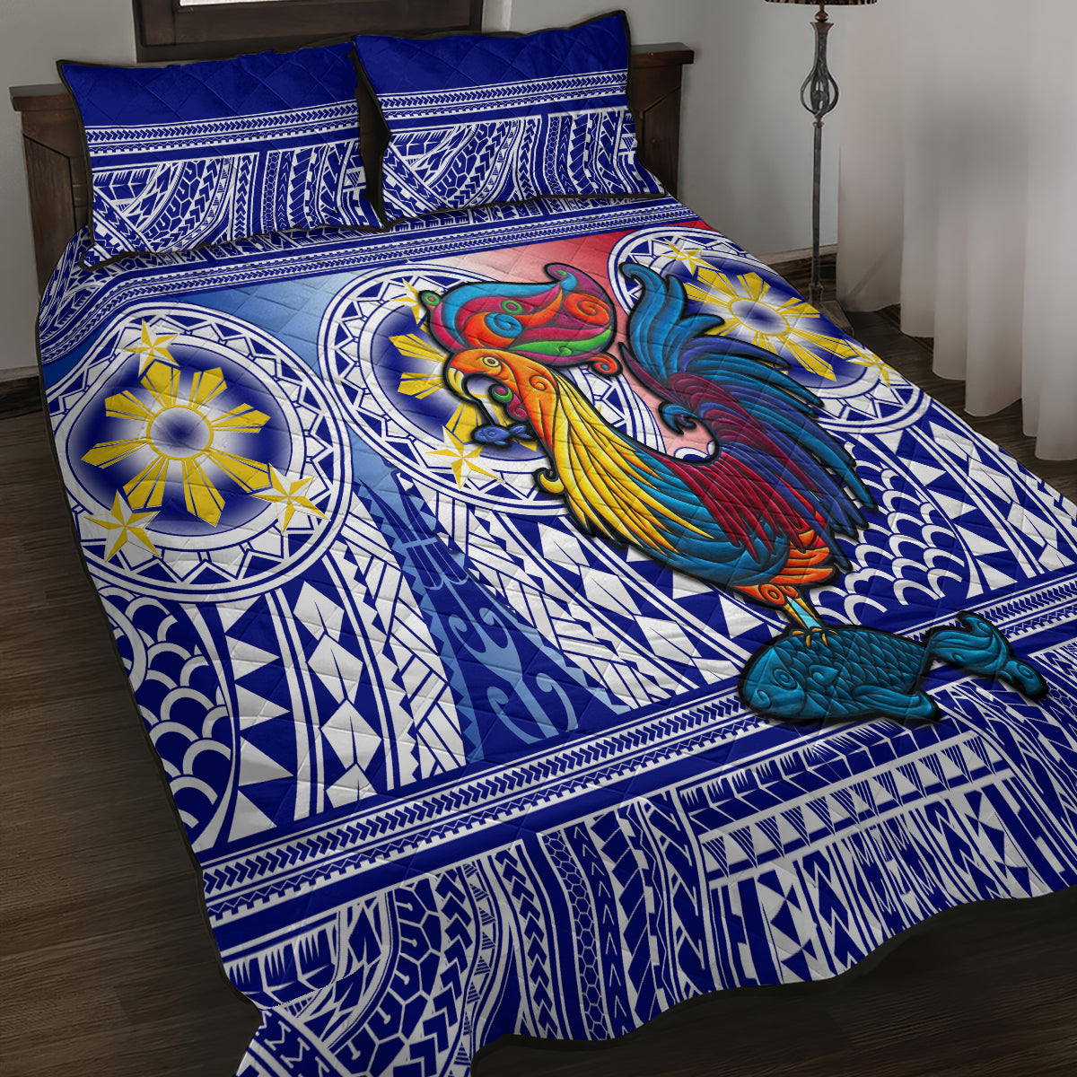 Philippines Quilt Bed Set Filipino Sarimanok With Polynesian Tattoo LT14 - Polynesian Pride