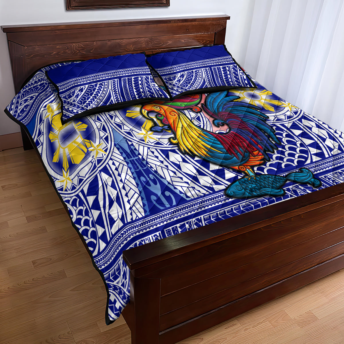 Philippines Quilt Bed Set Filipino Sarimanok With Polynesian Tattoo LT14 - Polynesian Pride