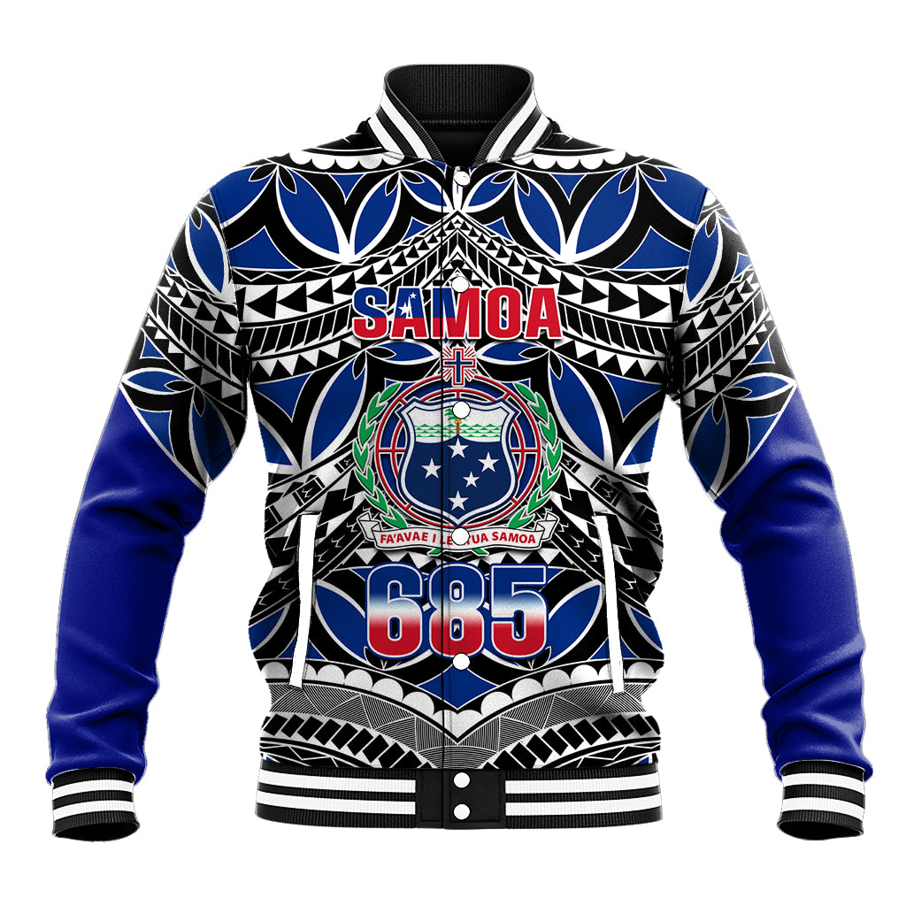 Samoa 685 Baseball Jacket Samoan Coat Of Arms Simple Style LT14 Unisex Blue - Polynesian Pride