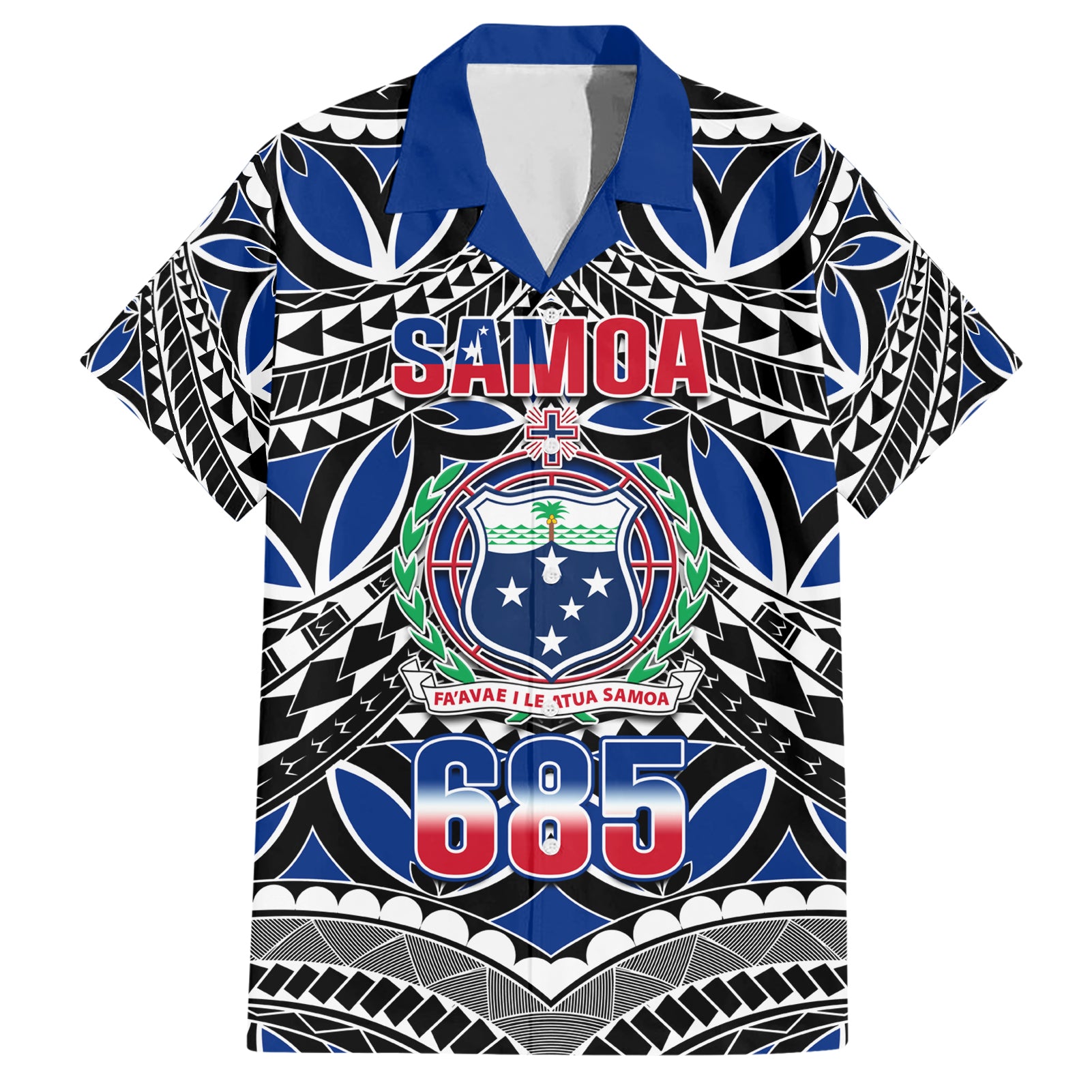 Samoa 685 Hawaiian Shirt Samoan Coat Of Arms Simple Style LT14 Blue - Polynesian Pride