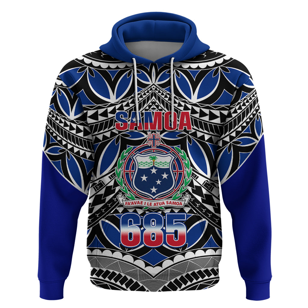 Samoa 685 Hoodie Samoan Coat Of Arms Simple Style LT14 Blue - Polynesian Pride