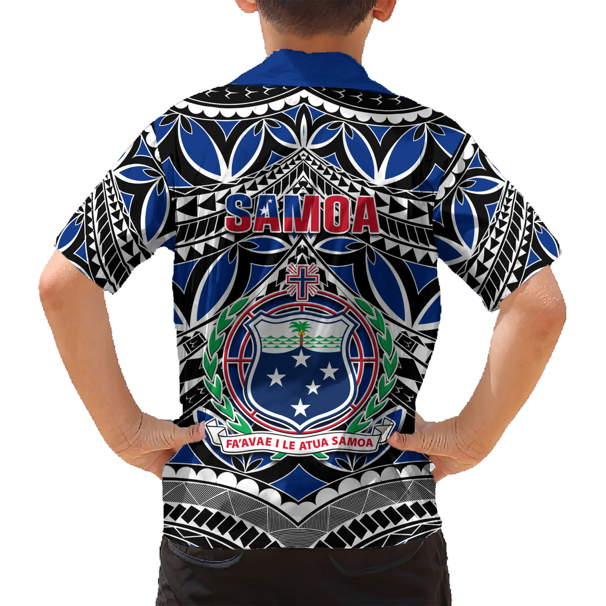 Samoa 685 Kid Hawaiian Shirt Samoan Coat Of Arms Simple Style LT14 - Polynesian Pride