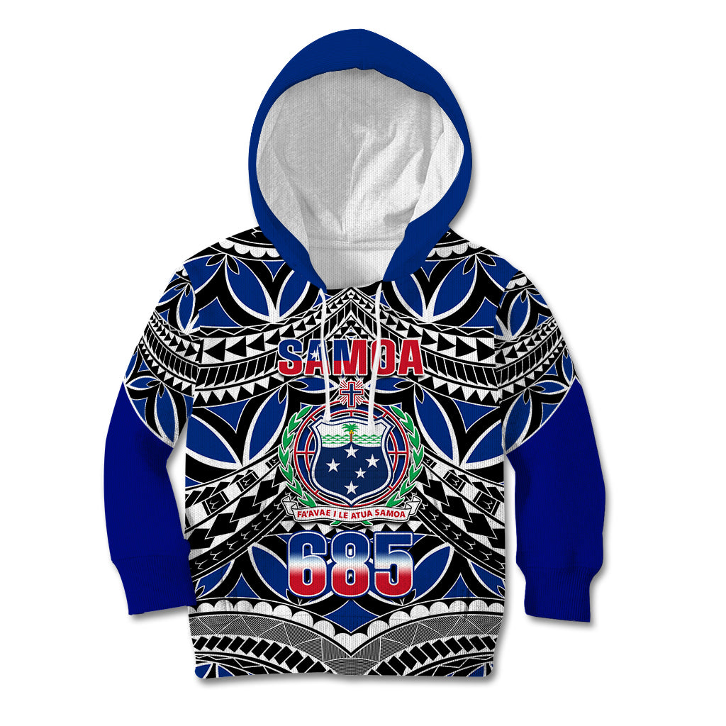 Samoa 685 Kid Hoodie Samoan Coat Of Arms Simple Style LT14 Hoodie Blue - Polynesian Pride