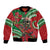 Mele Kalikimaka Hawaii Bomber Jacket Mongoose Santa With Ohia Lehua