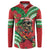 Mele Kalikimaka Hawaii Button Sweatshirt Mongoose Santa With Ohia Lehua