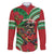 Mele Kalikimaka Hawaii Family Matching Long Sleeve Bodycon Dress and Hawaiian Shirt Mongoose Santa With Ohia Lehua