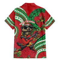 Mele Kalikimaka Hawaii Family Matching Mermaid Dress and Hawaiian Shirt Mongoose Santa With Ohia Lehua LT14 - Polynesian Pride